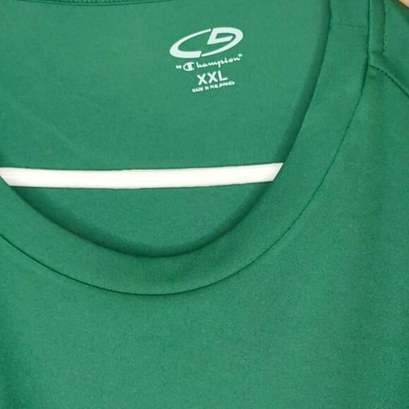 Champion Mens 2XL Double Dry Performance T-Shirt Green Short Sleeve - Picture 3 of 4